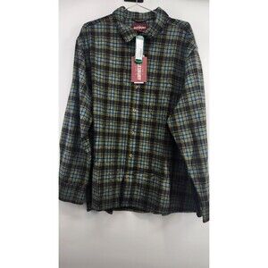 Alesbury Blue Yellow XXL Short Mens Mountain Knit Flannel Shirt  NWT